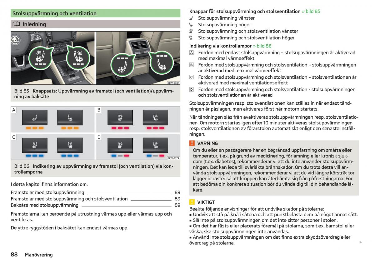 Skoda Superb III 3 instruktionsbok / page 90