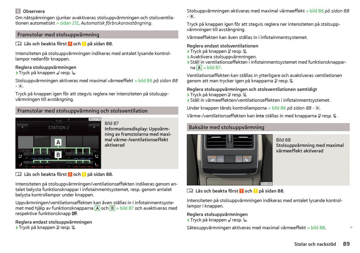 Skoda Superb III 3 instruktionsbok / page 91