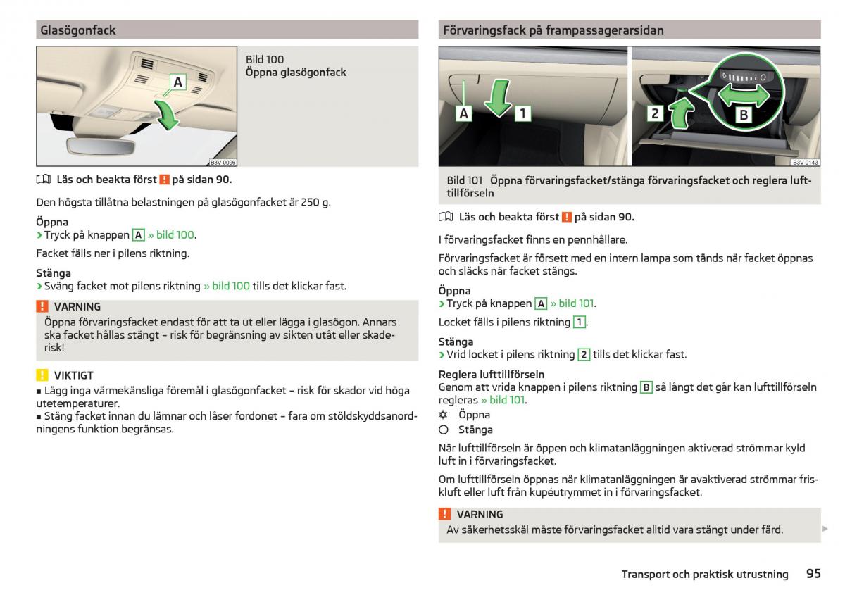 Skoda Superb III 3 instruktionsbok / page 97