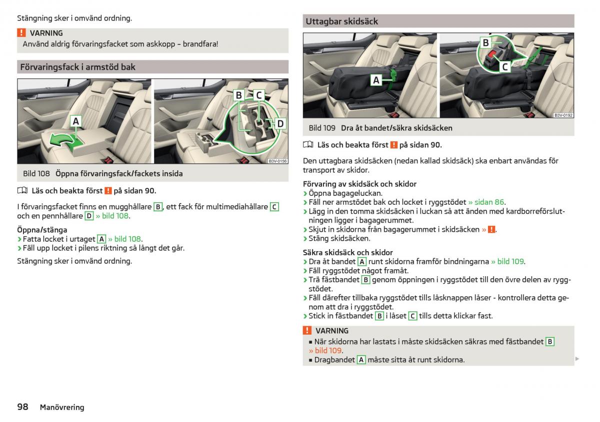 Skoda Superb III 3 instruktionsbok / page 100