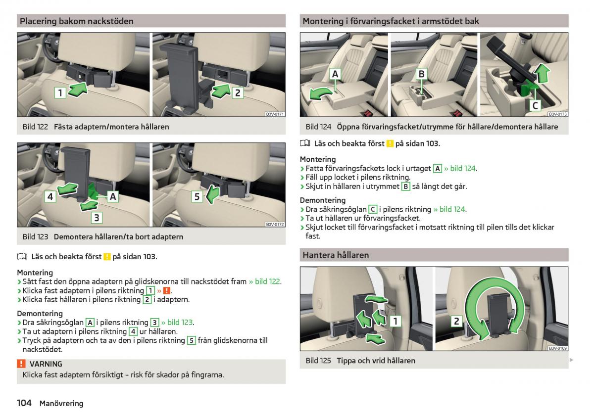 Skoda Superb III 3 instruktionsbok / page 106