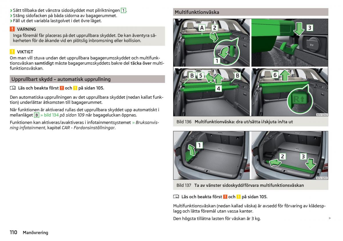 Skoda Superb III 3 instruktionsbok / page 112