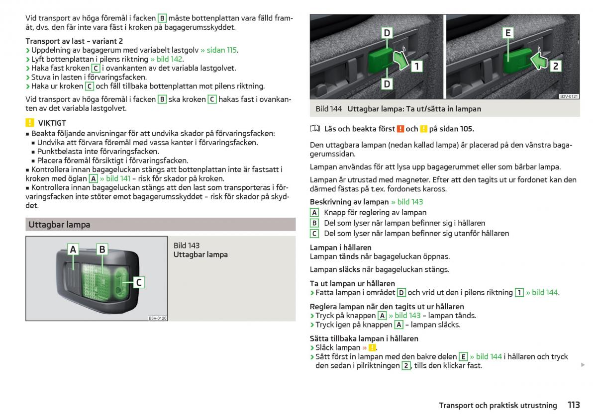 Skoda Superb III 3 instruktionsbok / page 115