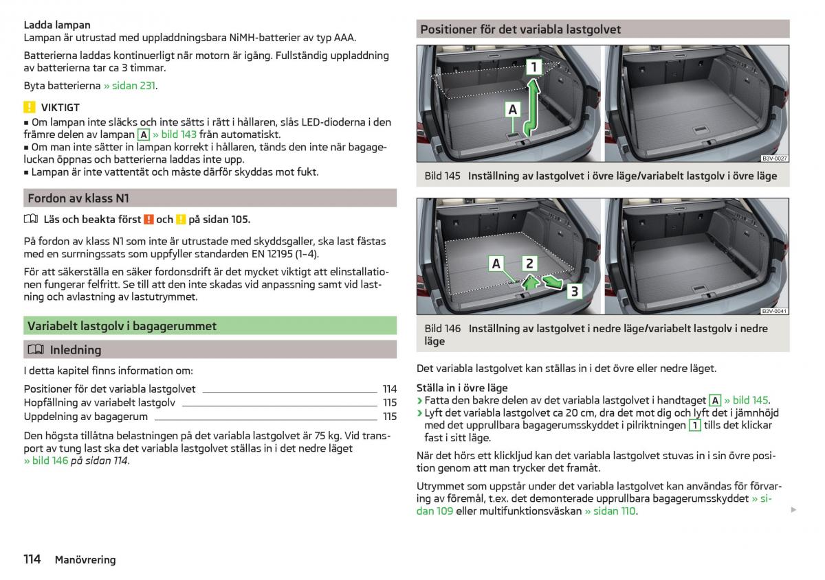 Skoda Superb III 3 instruktionsbok / page 116