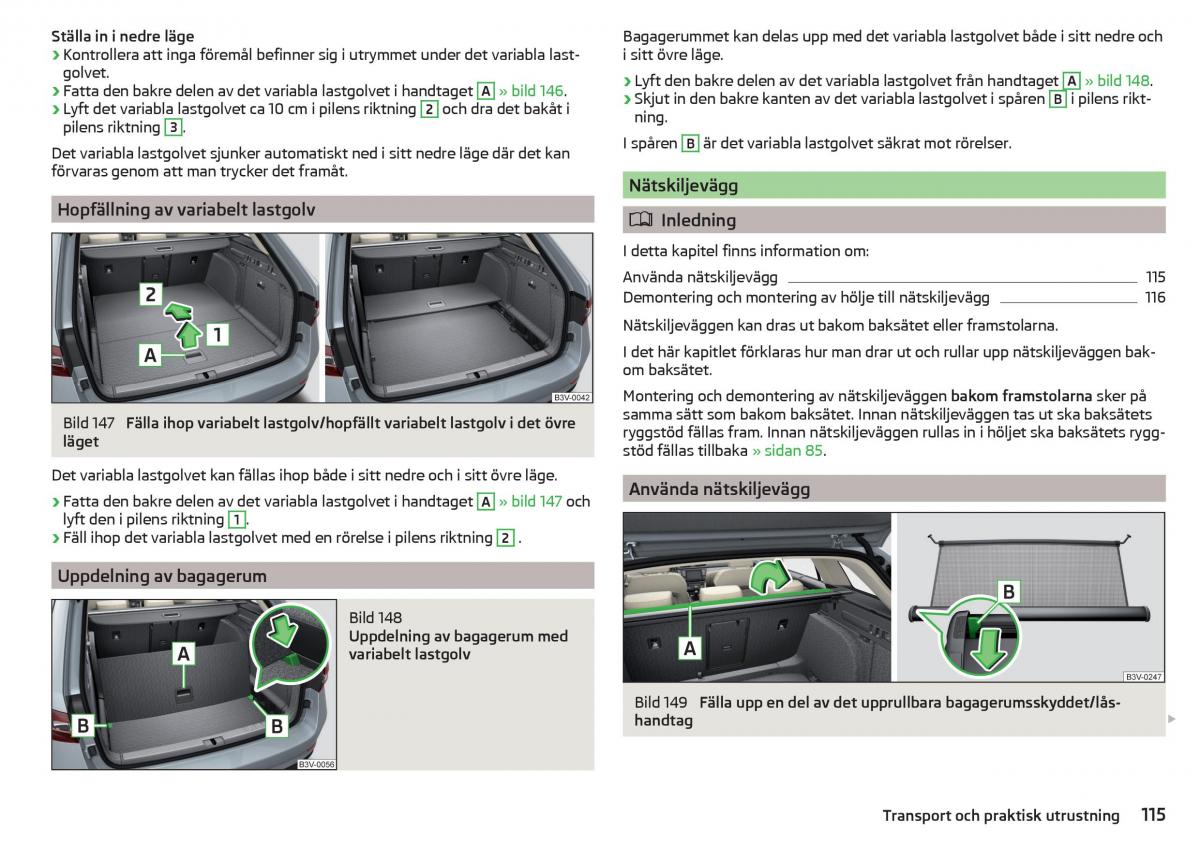 Skoda Superb III 3 instruktionsbok / page 117