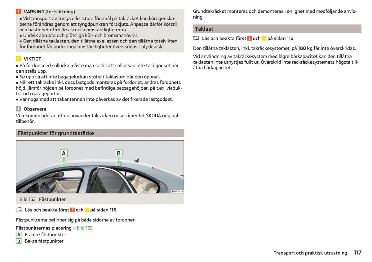 Skoda Superb III 3 instruktionsbok / page 119