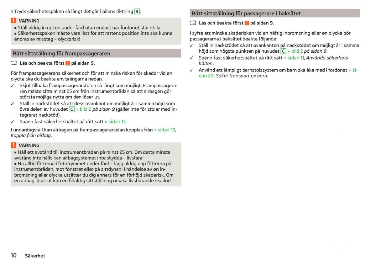 Skoda Superb III 3 instruktionsbok / page 12