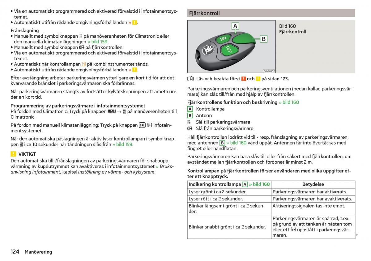 Skoda Superb III 3 instruktionsbok / page 126