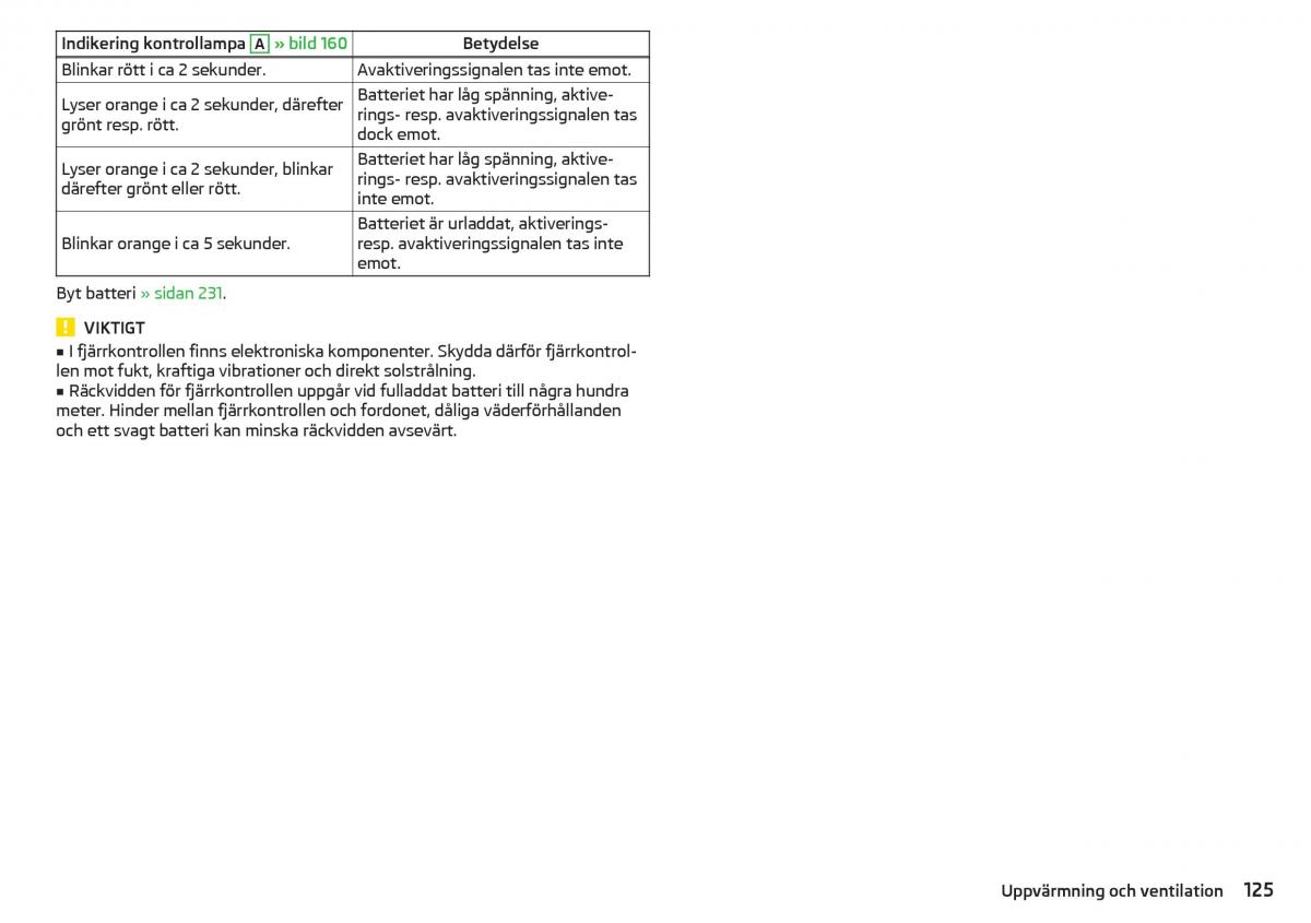 Skoda Superb III 3 instruktionsbok / page 127