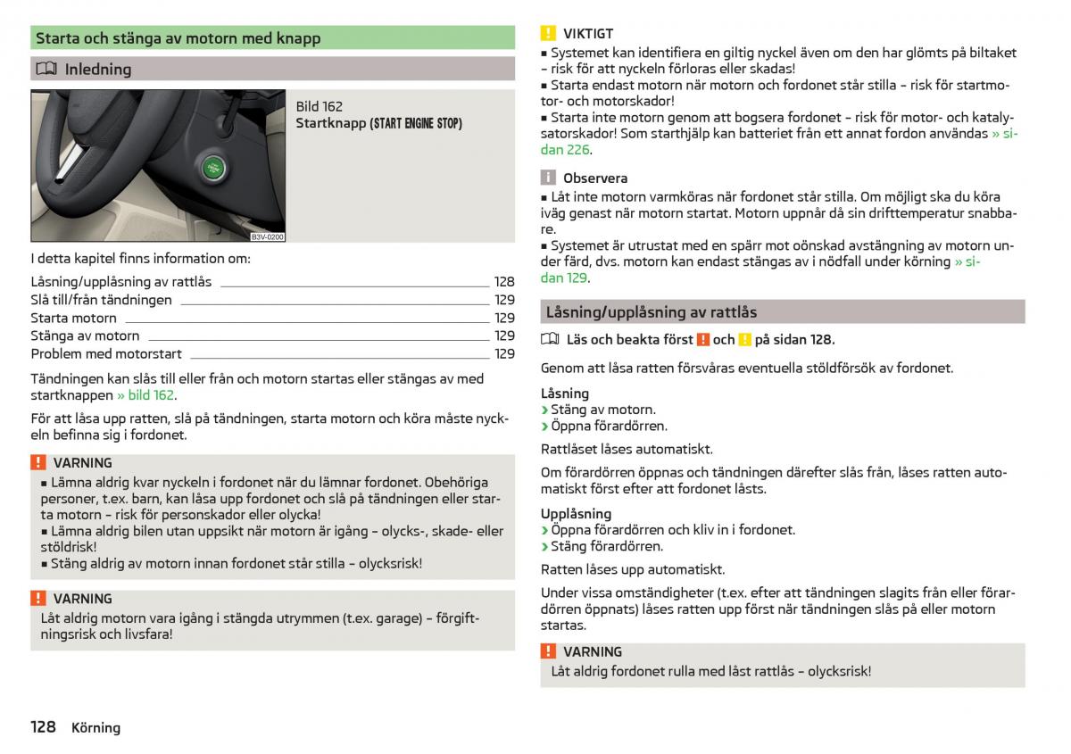 Skoda Superb III 3 instruktionsbok / page 130