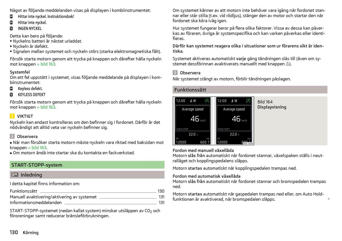 Skoda Superb III 3 instruktionsbok / page 132