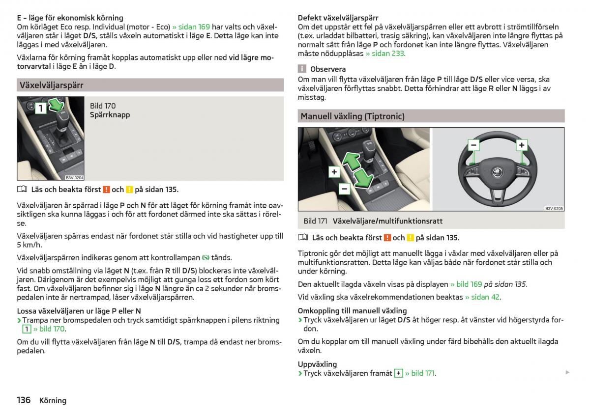 Skoda Superb III 3 instruktionsbok / page 138