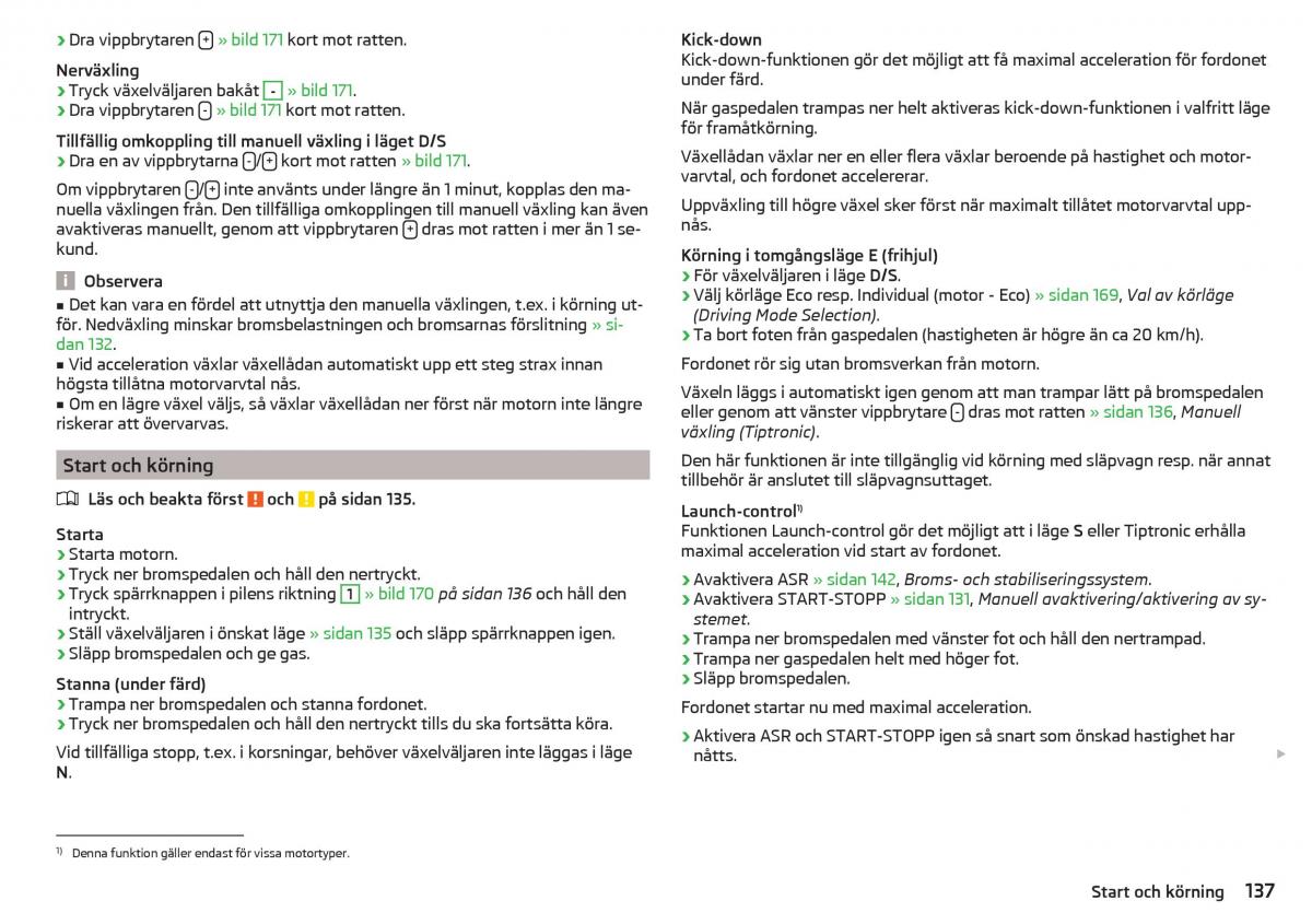 Skoda Superb III 3 instruktionsbok / page 139