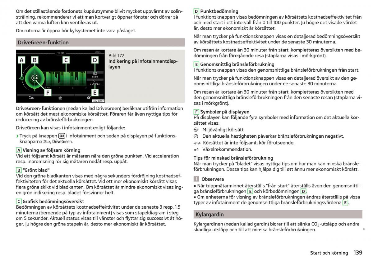 Skoda Superb III 3 instruktionsbok / page 141