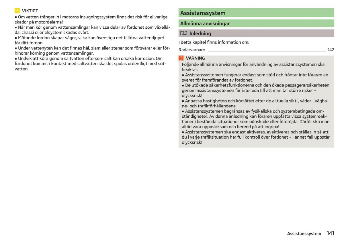 Skoda Superb III 3 instruktionsbok / page 143