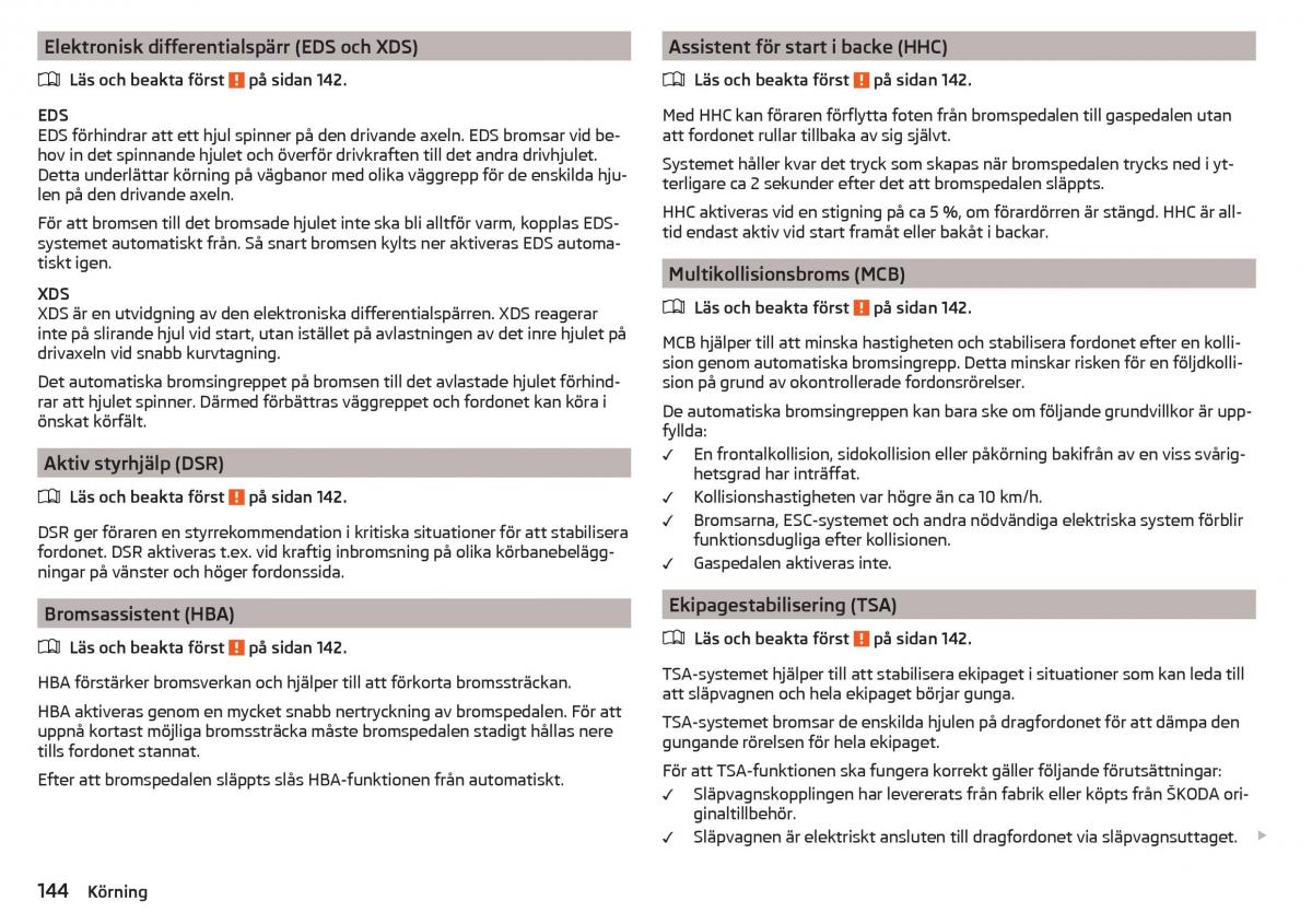 Skoda Superb III 3 instruktionsbok / page 146