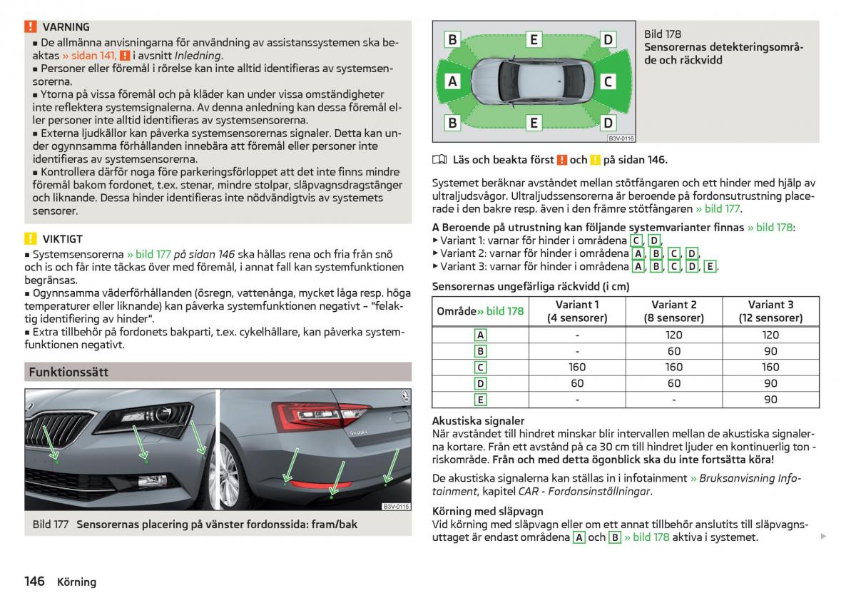 Skoda Superb III 3 instruktionsbok / page 148