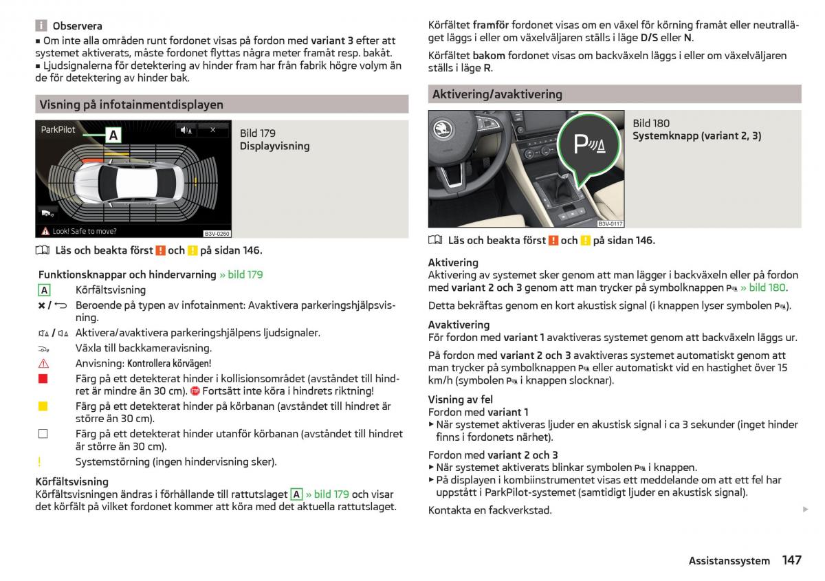 Skoda Superb III 3 instruktionsbok / page 149