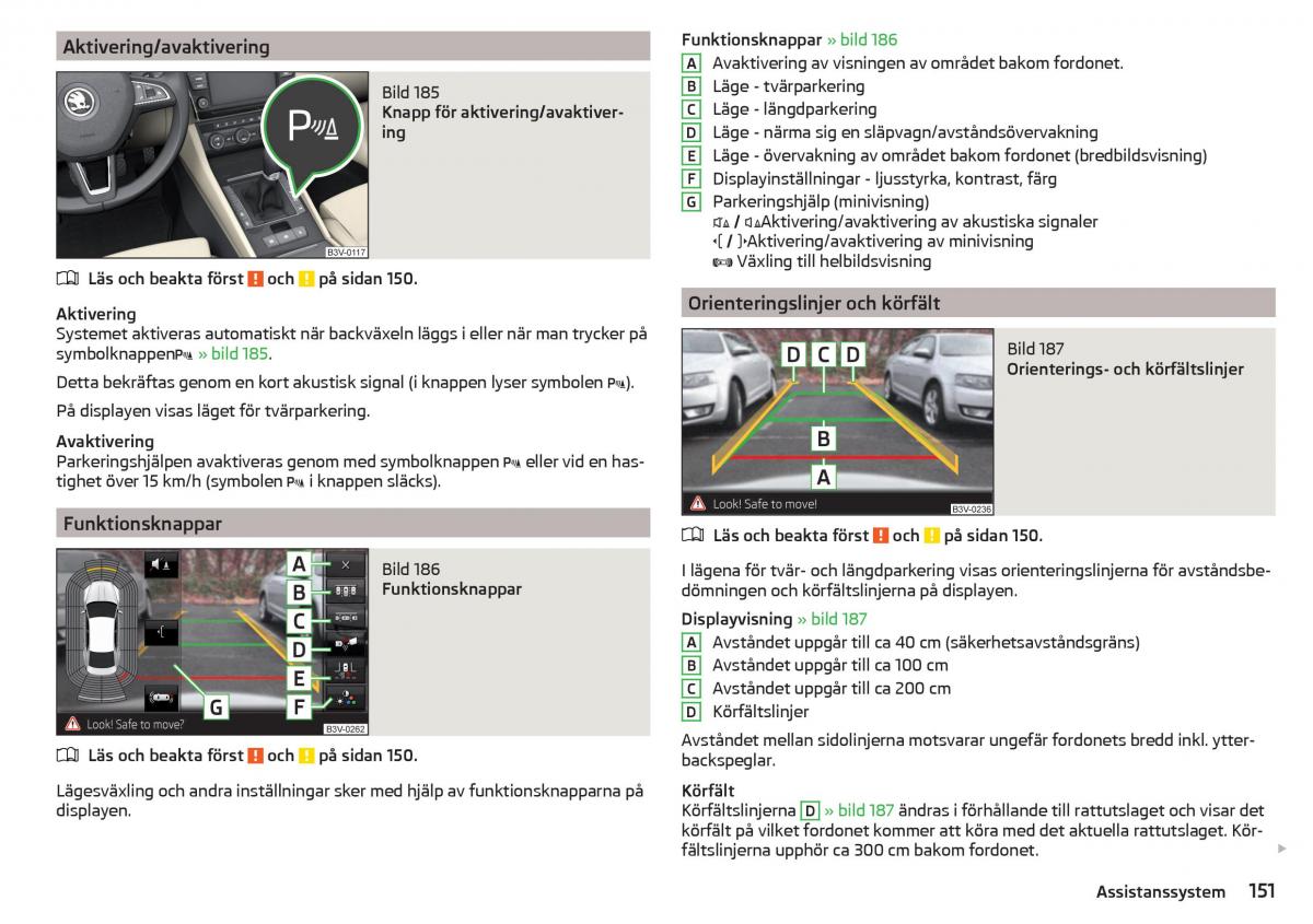 Skoda Superb III 3 instruktionsbok / page 153