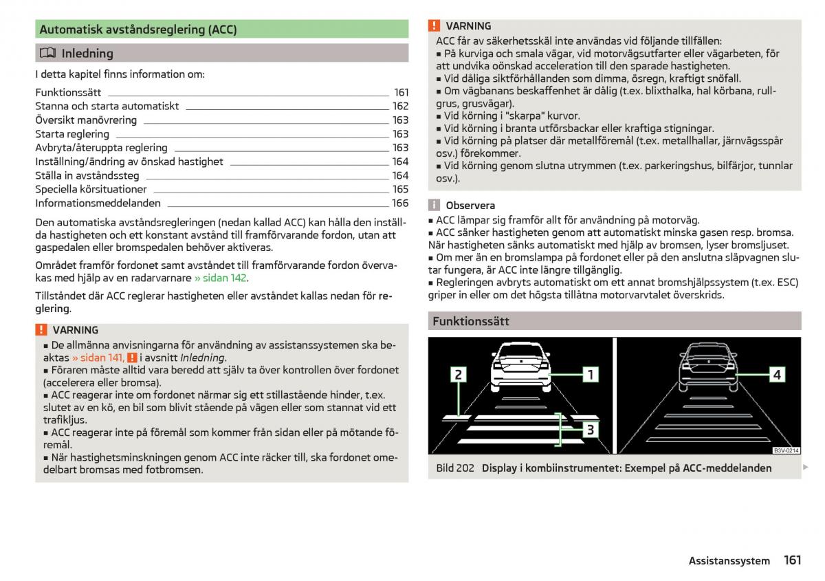 Skoda Superb III 3 instruktionsbok / page 163