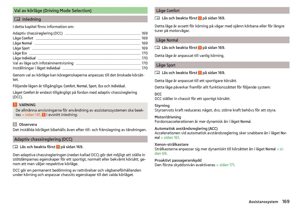 Skoda Superb III 3 instruktionsbok / page 171