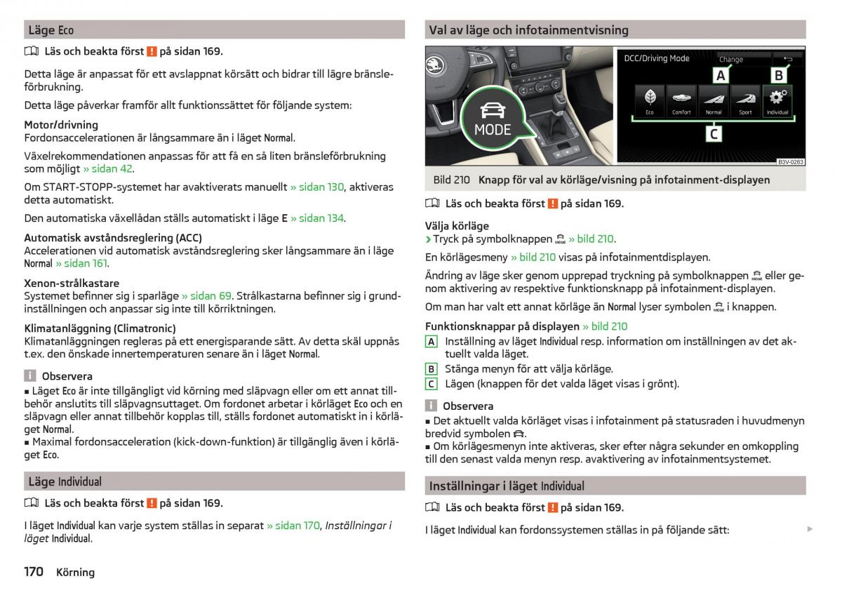 Skoda Superb III 3 instruktionsbok / page 172