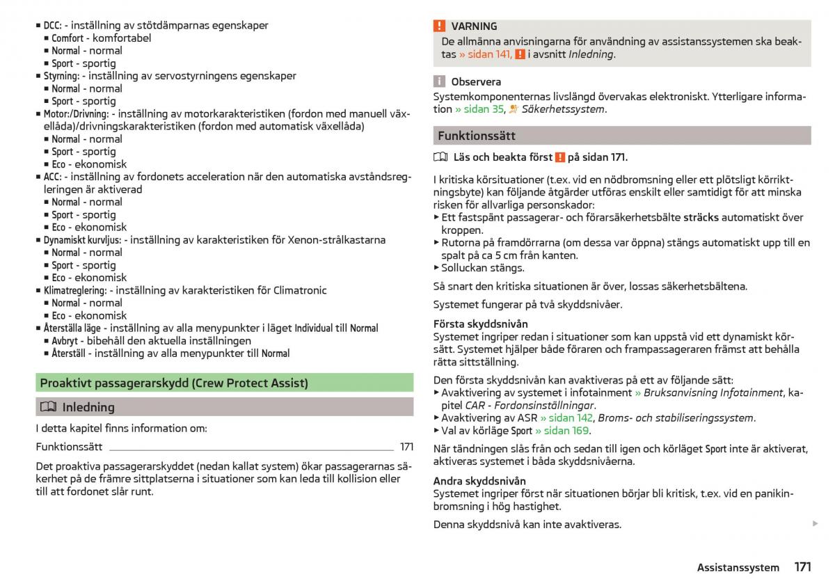 Skoda Superb III 3 instruktionsbok / page 173