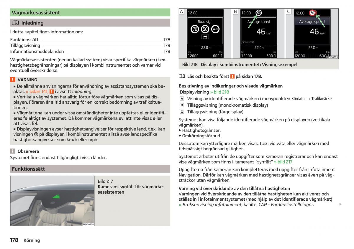 Skoda Superb III 3 instruktionsbok / page 180