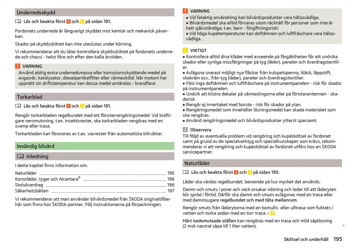 Skoda Superb III 3 instruktionsbok / page 197