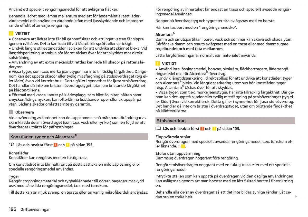 Skoda Superb III 3 instruktionsbok / page 198