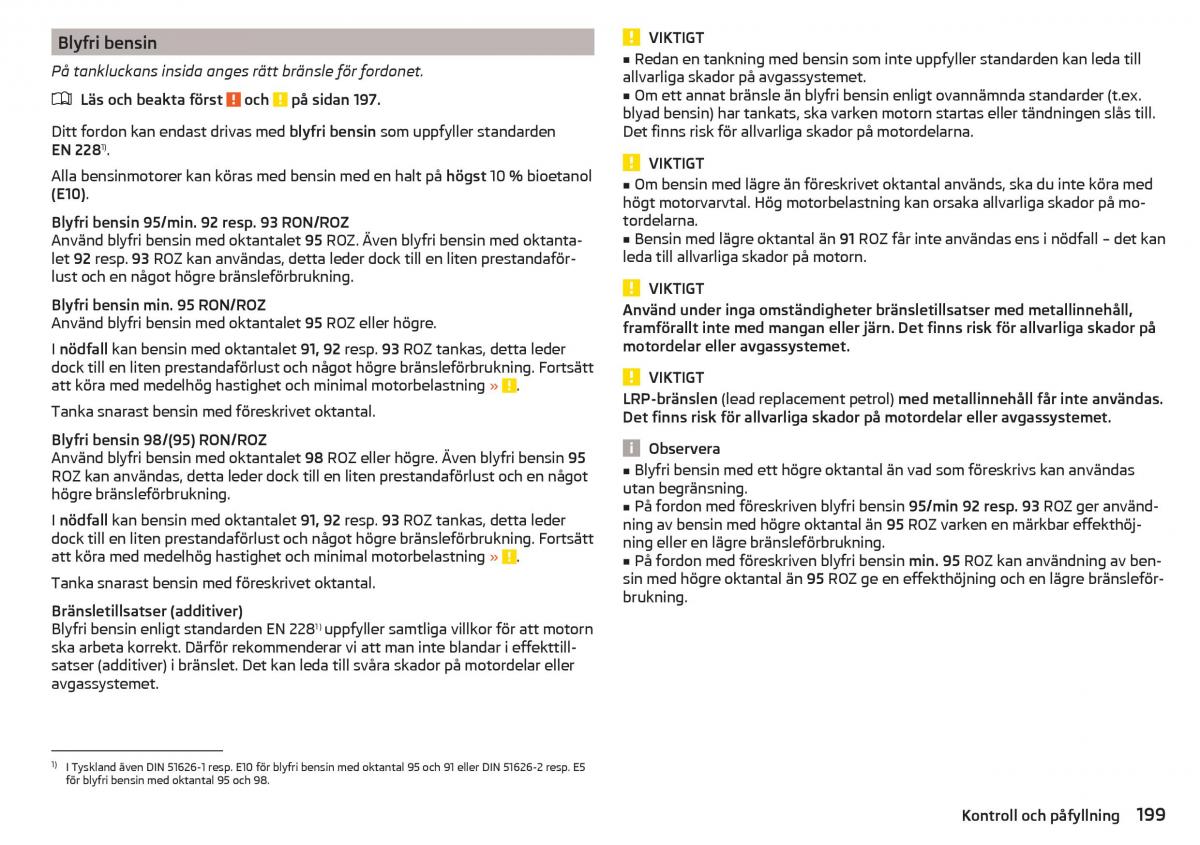 Skoda Superb III 3 instruktionsbok / page 201