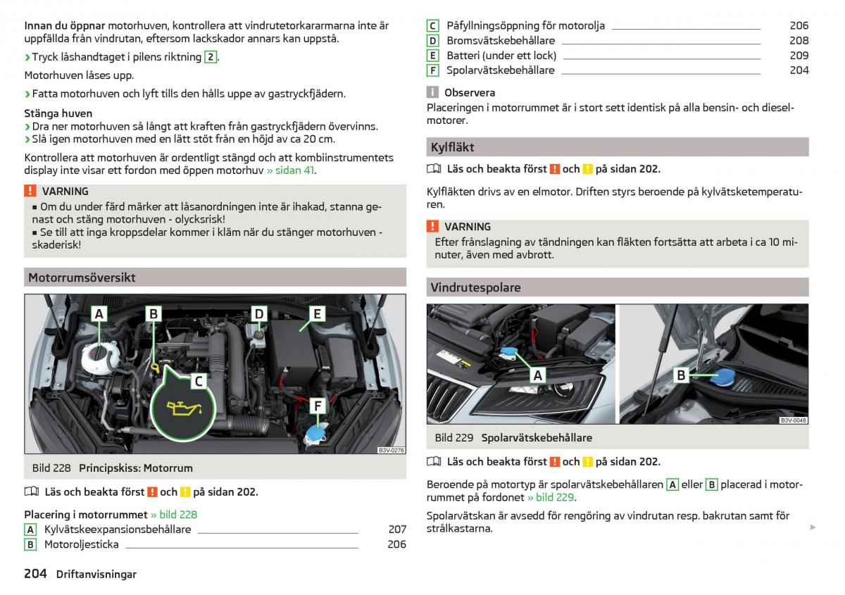 Skoda Superb III 3 instruktionsbok / page 206