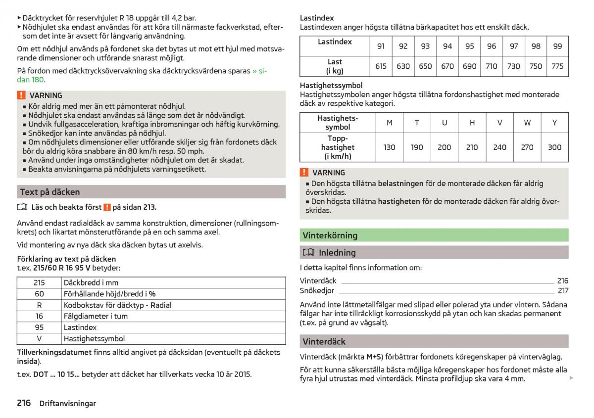 Skoda Superb III 3 instruktionsbok / page 218