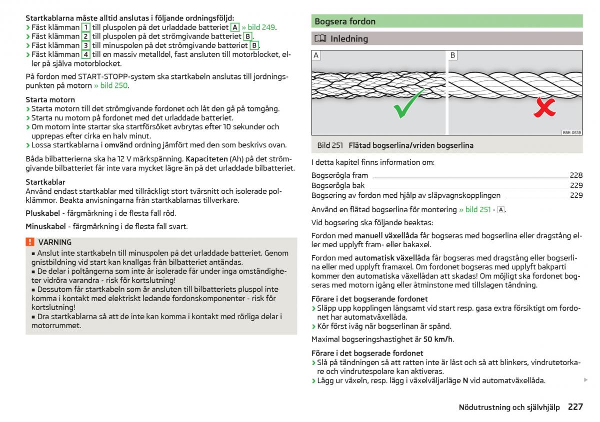 Skoda Superb III 3 instruktionsbok / page 229