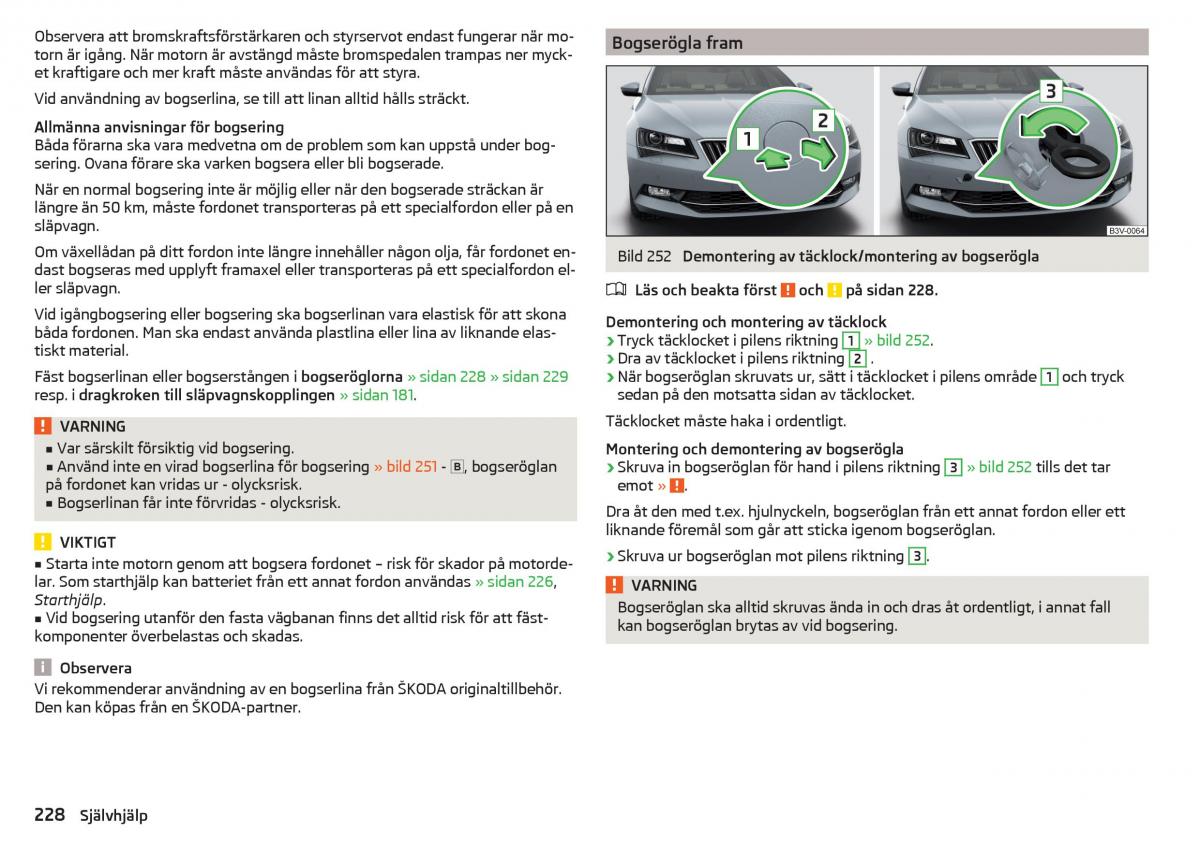 Skoda Superb III 3 instruktionsbok / page 230