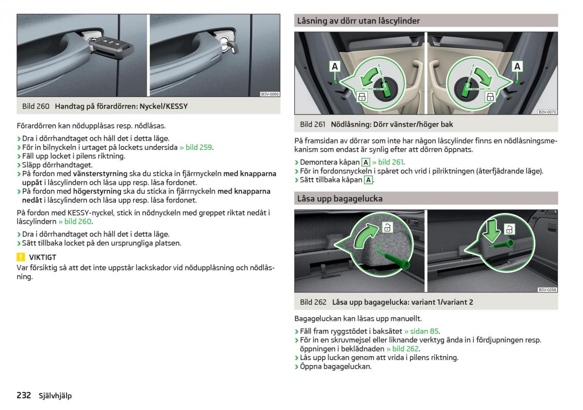 Skoda Superb III 3 instruktionsbok / page 234