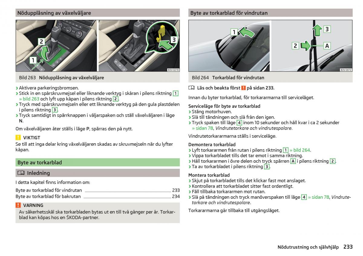 Skoda Superb III 3 instruktionsbok / page 235