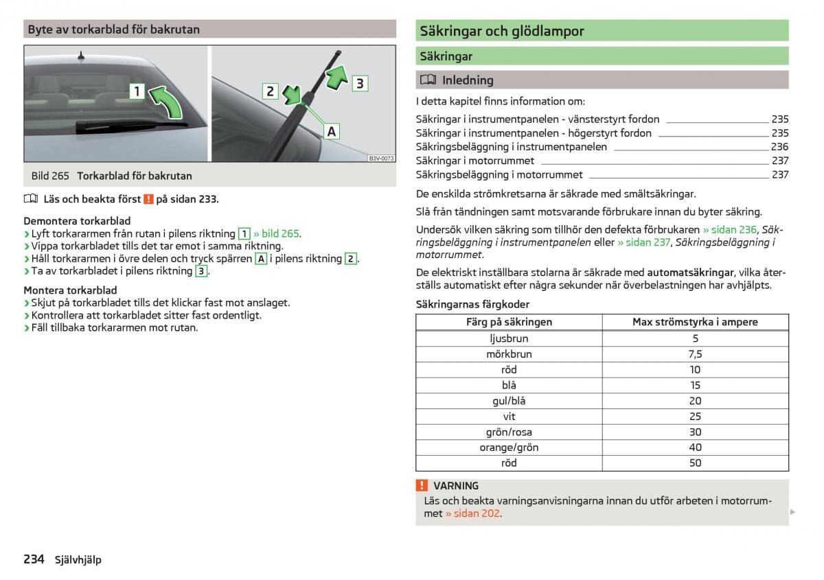 Skoda Superb III 3 instruktionsbok / page 236