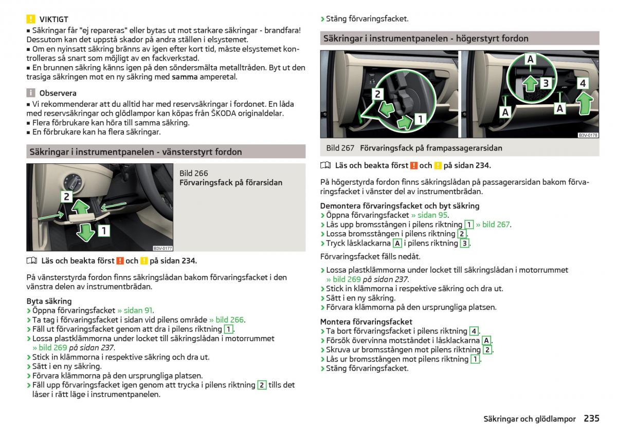 Skoda Superb III 3 instruktionsbok / page 237