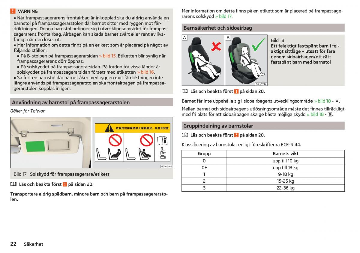 Skoda Superb III 3 instruktionsbok / page 24