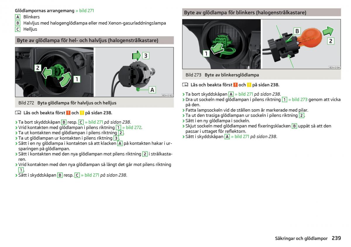 Skoda Superb III 3 instruktionsbok / page 241