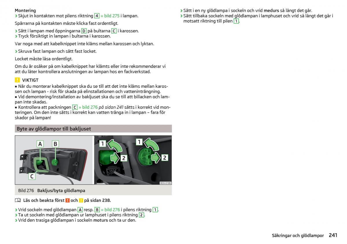 Skoda Superb III 3 instruktionsbok / page 243