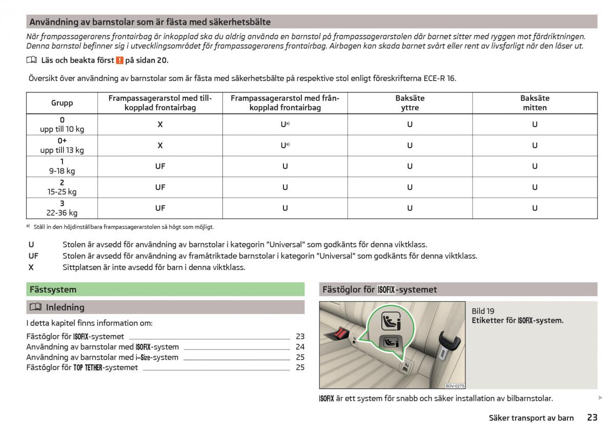 Skoda Superb III 3 instruktionsbok / page 25