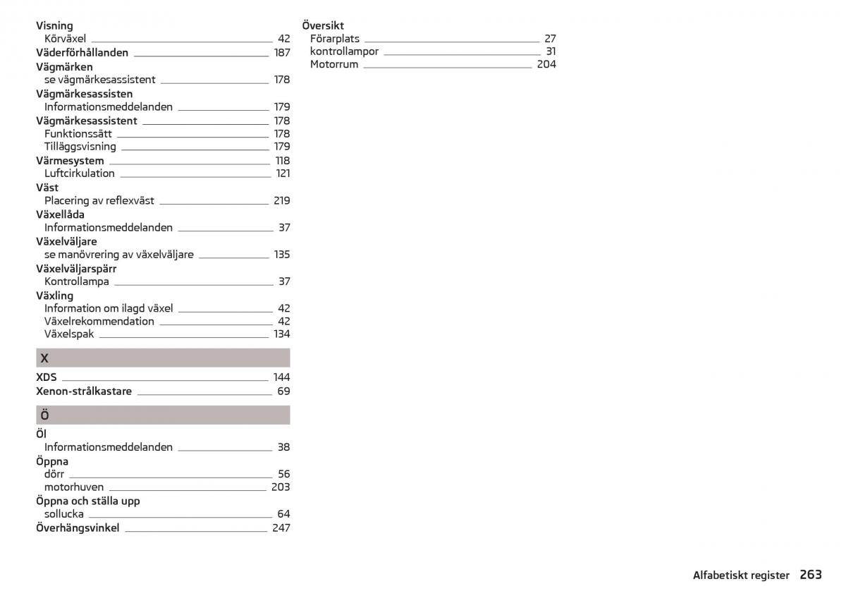 Skoda Superb III 3 instruktionsbok / page 265