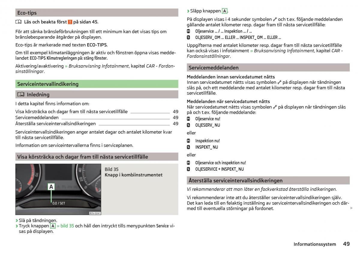 Skoda Superb III 3 instruktionsbok / page 51