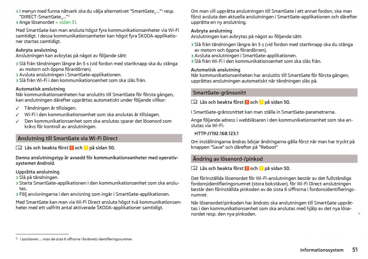 Skoda Superb III 3 instruktionsbok / page 53