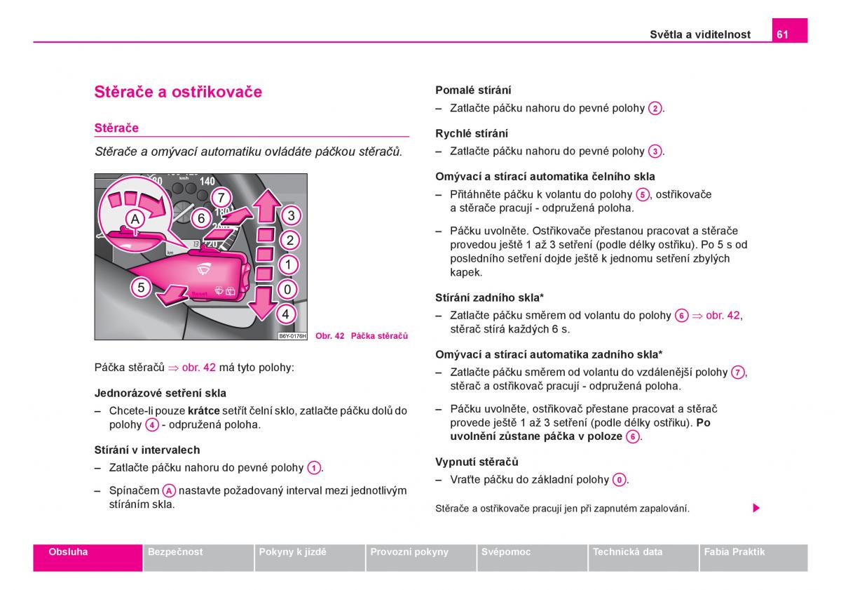 Skoda Fabia I 1 navod k obsludze / page 62