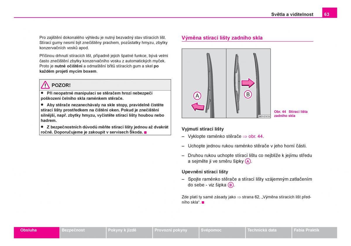 Skoda Fabia I 1 navod k obsludze / page 64