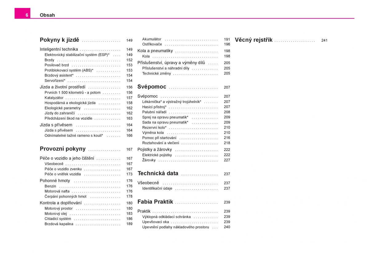 Skoda Fabia I 1 navod k obsludze / page 7