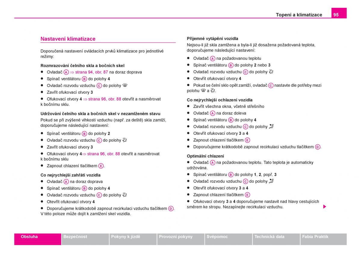 Skoda Fabia I 1 navod k obsludze / page 96